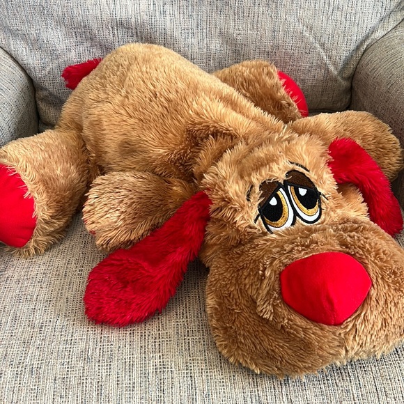 Dan Dee Brown Floppy Puppy Dog Plush Red Ears Nose - Picture 1 of 8